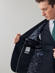 Black Tailored Motion Flex Stretch Wool Suit Jacket - Image 4 of 9