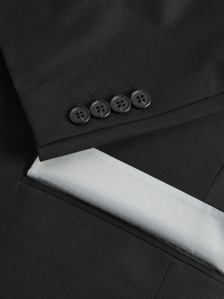 Black Tailored Motion Flex Stretch Wool Suit Jacket - Image 8 of 9