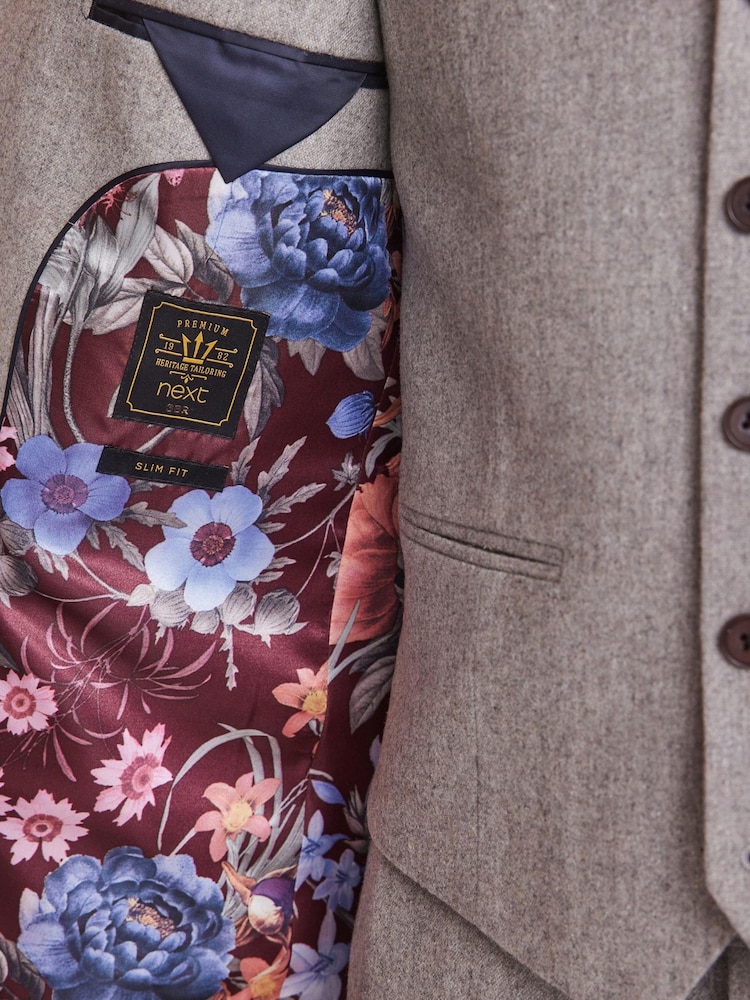 Taupe Donegal Suit Waistcoat - Image 1 of 1