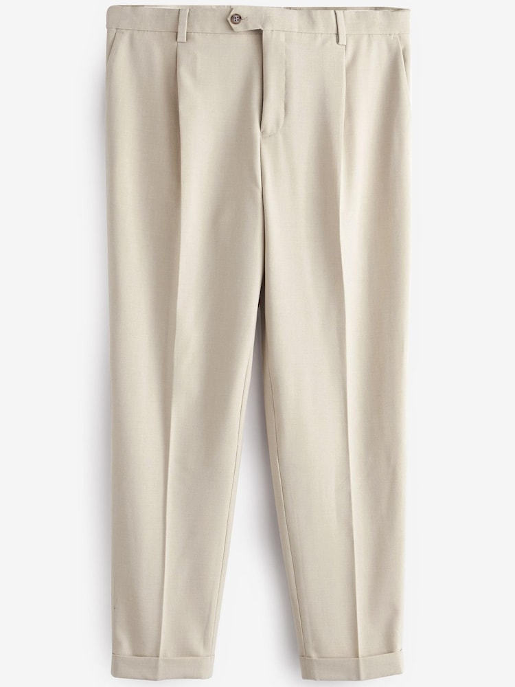 Ecru White Relaxed Fit Motion Flex Stretch Suit: Trousers - Image 1 of 3
