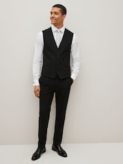 Black Regular Fit Motionflex Stretch Waistcoat - Image 3 of 8