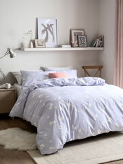 2 Pack Purple Daisy Reversible Duvet Cover and Pillowcase Set - Image 1 of 9