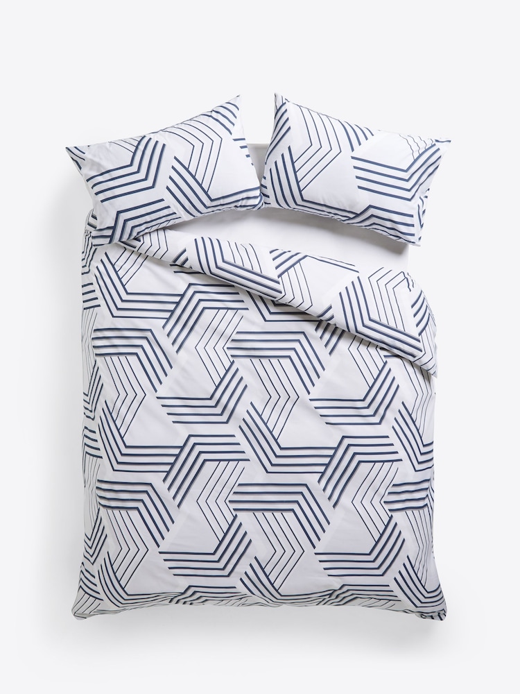 2 Pack Blue/Grey Geo Reversible Duvet Covers and Pillowcases Set - Image 10 of 10 2 Pack Blue/Grey Geo Reversible Duvet Covers and Pillowcases Set - Image 10 of 10