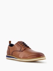Dune London Brown Bucatini Wedge Sole Lace-Up Shoes - Image 2 of 6