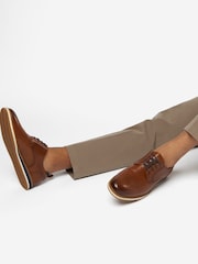 Dune London Brown Bucatini Wedge Sole Lace-Up Shoes - Image 5 of 6