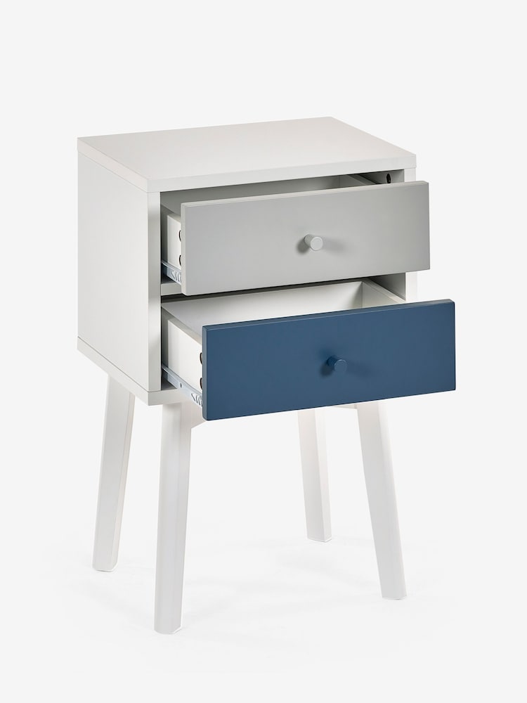 Blue/Grey Quinn Kids Wooden Bedside Table - Image 5 of 5