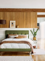 Swoon Opulent Velvet Olive Green Klee Upholstered End Lift Ottoman Storage Bed Frame - Image 1 of 7