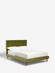 Swoon Opulent Velvet Olive Green Klee Upholstered End Lift Ottoman Storage Bed Frame - Image 1 of 3