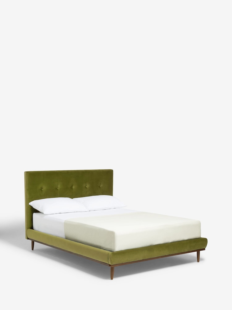 Swoon Opulent Velvet Olive Green Klee Upholstered End Lift Ottoman Storage Bed Frame - Image 1 of 3