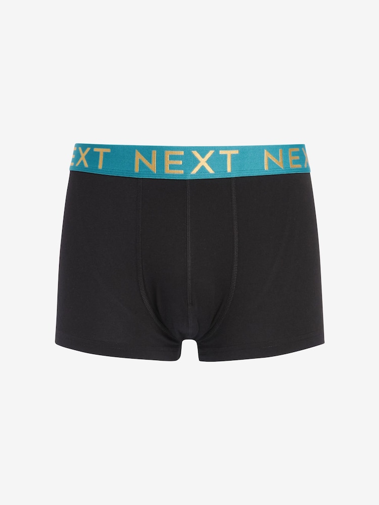 Black Rich Colour Waistband 4 pack Hipster Boxers - Image 2 of 5