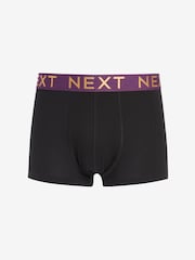 Black Rich Colour Waistband 4 pack Hipster Boxers - Image 3 of 5