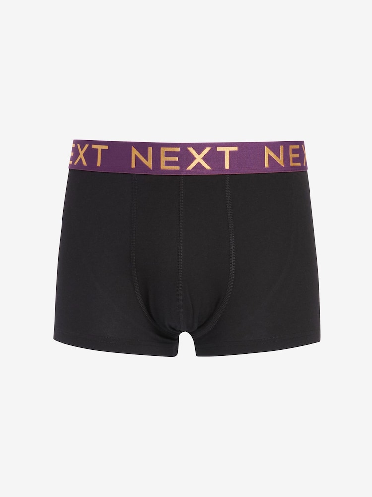 Black Rich Colour Waistband 4 pack Hipster Boxers - Image 3 of 5