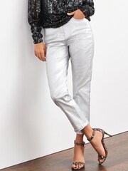 Silver Coated Straight Leg Jeans - Image 2 of 5