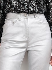 Silver Coated Straight Leg Jeans - Image 4 of 5