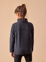 Navy Blue Zip-Up Fleece Jacket With Pockets (3-16yrs) - Image 2 of 6