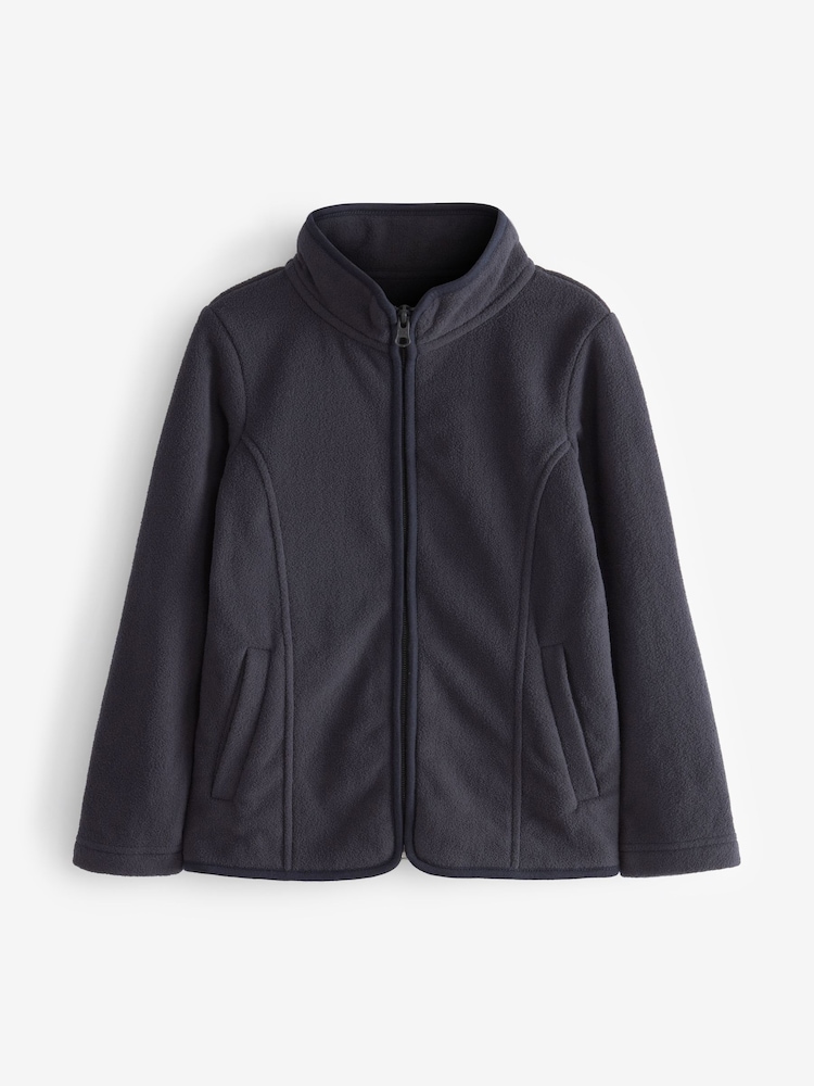 Donkerblauw - Fleece jack met rits en zakken (3-16 jr) - Image 4 of 6