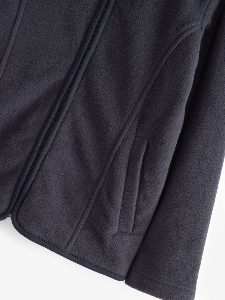 Navy Blue Zip-Up Fleece Jacket With Pockets (3-16yrs) - Image 6 of 6