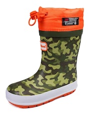 ToeZone Orange Tie Top Camo Wellies - Image 1 of 6