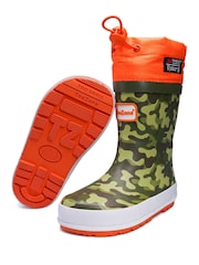 ToeZone Orange Tie Top Camo Wellies - Image 2 of 6