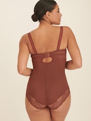 Chocolate Nude Firm Tummy Control Cupped Lace Body - Image 1 of 5