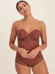 Chocolate Nude Firm Tummy Control Cupped Lace Body - Image 5 of 5