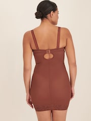 Chocolate Nude Firm Tummy Control Cupped Lace Slip - Image 2 of 6