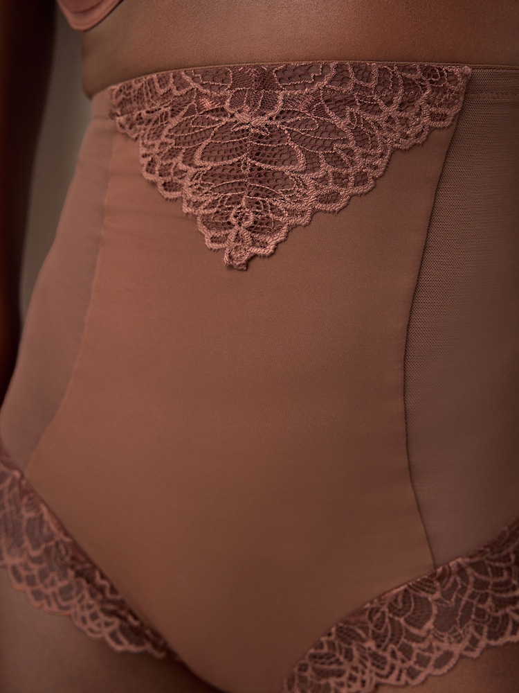 Chocolate Brown Super High Waist Briefs Firm Tummy Control Shaping Briefs - Image 5 of 7