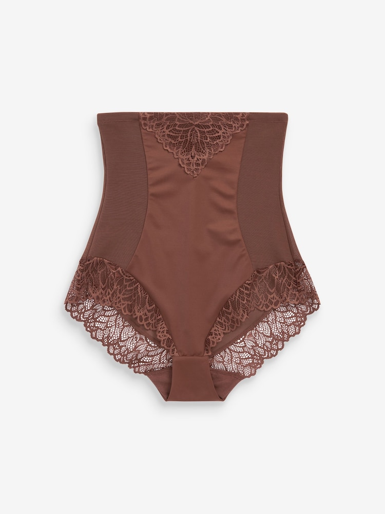 Chocolate Brown Super High Waist Briefs Firm Tummy Control Shaping Briefs - Image 7 of 7