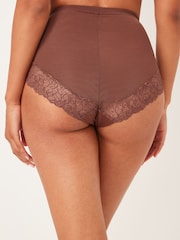 Chocolate Brown High Waist Brief Firm Tummy Control Shaping Briefs - Image 2 of 4