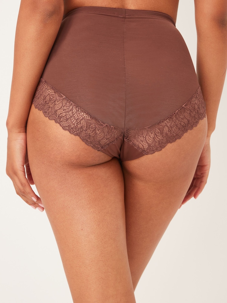 Chocolate Brown High Waist Brief Firm Tummy Control Shaping Briefs - Image 2 of 4