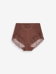 Chocolate Brown High Waist Brief Firm Tummy Control Shaping Briefs - Image 4 of 4
