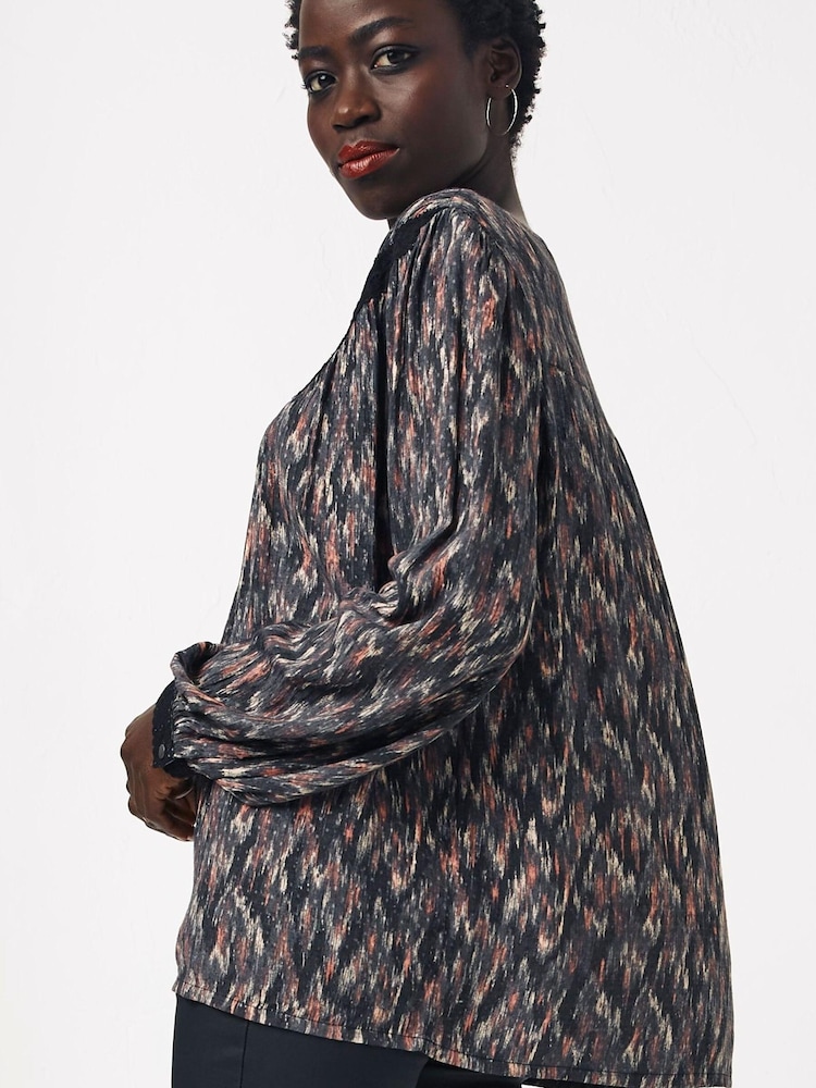 FatFace Black Mabel Craft Ikat Blouse - Image 2 of 4 FatFace Black Mabel Craft Ikat Blouse - Image 2 of 4
