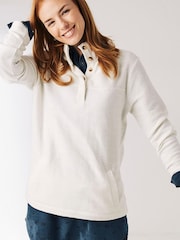 FatFace Natural Newbury Half Neck Sweat Top - Image 1 of 4