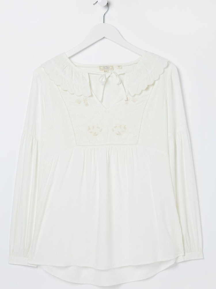 FatFace Natural Francesca Embroidered Blouse - Image 4 of 4 FatFace Natural Francesca Embroidered Blouse - Image 4 of 4