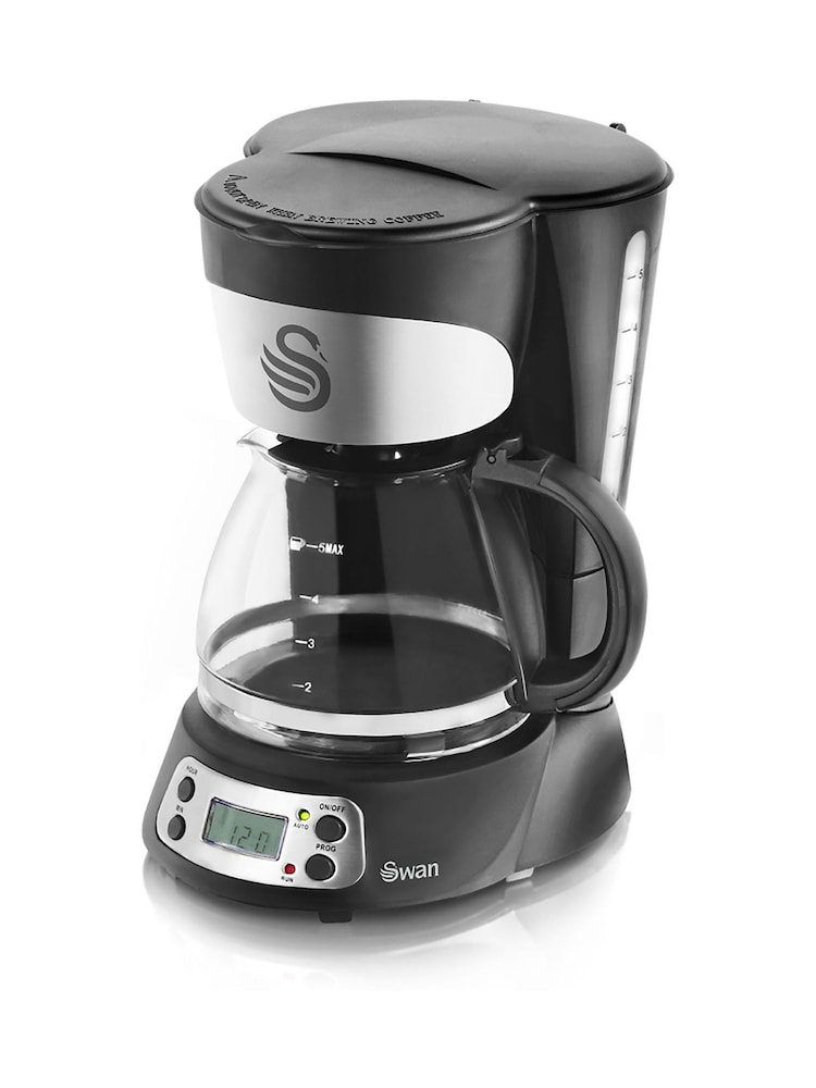 Swan Black Programmable Coffee Machine - Image 1 of 8 Swan Black Programmable Coffee Machine - Image 1 of 8