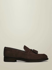 Charles Tyrwhitt Brown Chocolate Brown Suede Tassel Loafers - Image 1 of 4