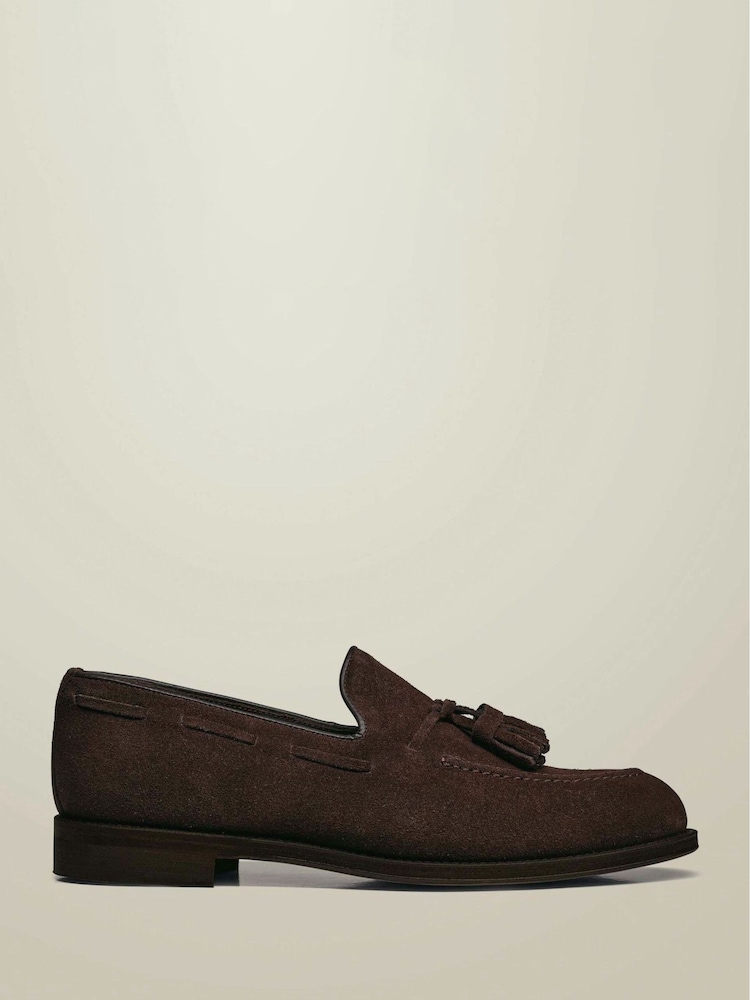 Charles Tyrwhitt Brown Chocolate Brown Suede Tassel Loafers - Image 1 of 4 Charles Tyrwhitt Brown Chocolate Brown Suede Tassel Loafers - Image 1 of 4