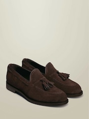 Charles Tyrwhitt Brown Chocolate Brown Suede Tassel Loafers - Image 2 of 4