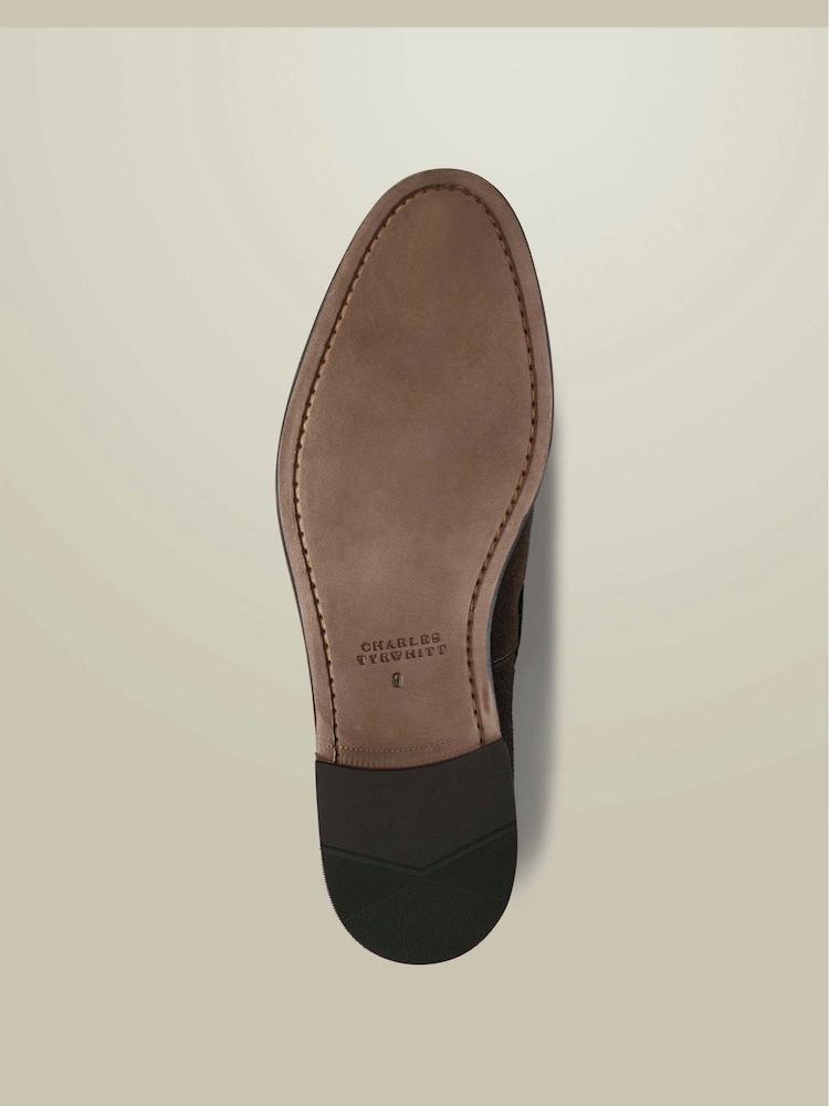 Charles Tyrwhitt Brown Chocolate Brown Suede Tassel Loafers - Image 4 of 4 Charles Tyrwhitt Brown Chocolate Brown Suede Tassel Loafers - Image 4 of 4