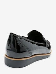 Black Material Mix Extra Wide Fit Forever Comfort® Brogue Detail Chunky Sole Forever Comfort Loafers - Image 4 of 4