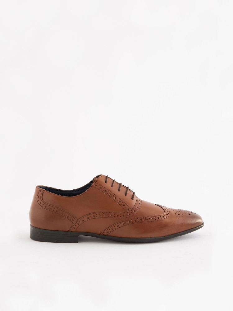 Rjava - širok kroj - Usnjeni čevlji Oxford Brogue - Slika 2 iz 6 Rjava - širok kroj - Usnjeni čevlji Oxford Brogue - Slika 2 iz 6