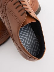 Tan Brown Wide Fit Leather Oxford Brogue Shoes - Image 5 of 6