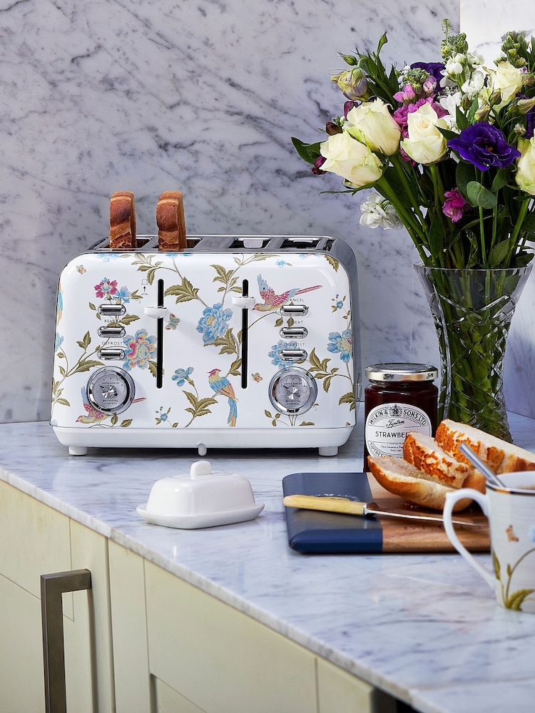 Laura Ashley White 4 Slice Elveden 4 Slice Toaster - Image 1 of 6