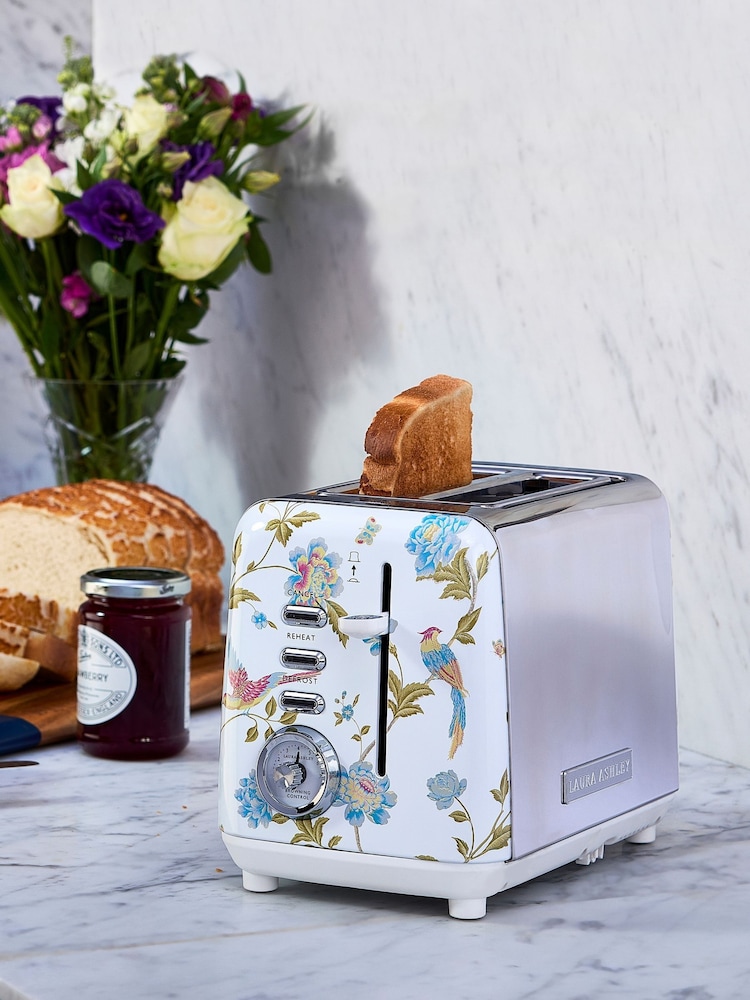 Laura Ashley White 4 Slice Elveden 2 Slice Toaster - Image 1 of 6