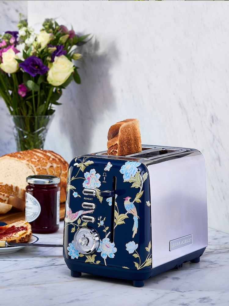 Laura Ashley Blue 4 Slice Elveden 2 Slice Toaster - Image 1 of 6