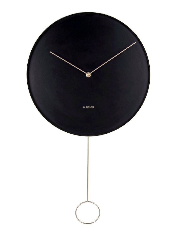 Karlsson Black Pendulum Wall Clock - Image 1 of 4