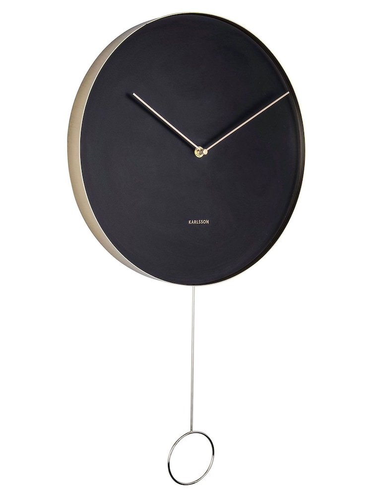 Karlsson Black Pendulum Wall Clock - Image 2 of 4