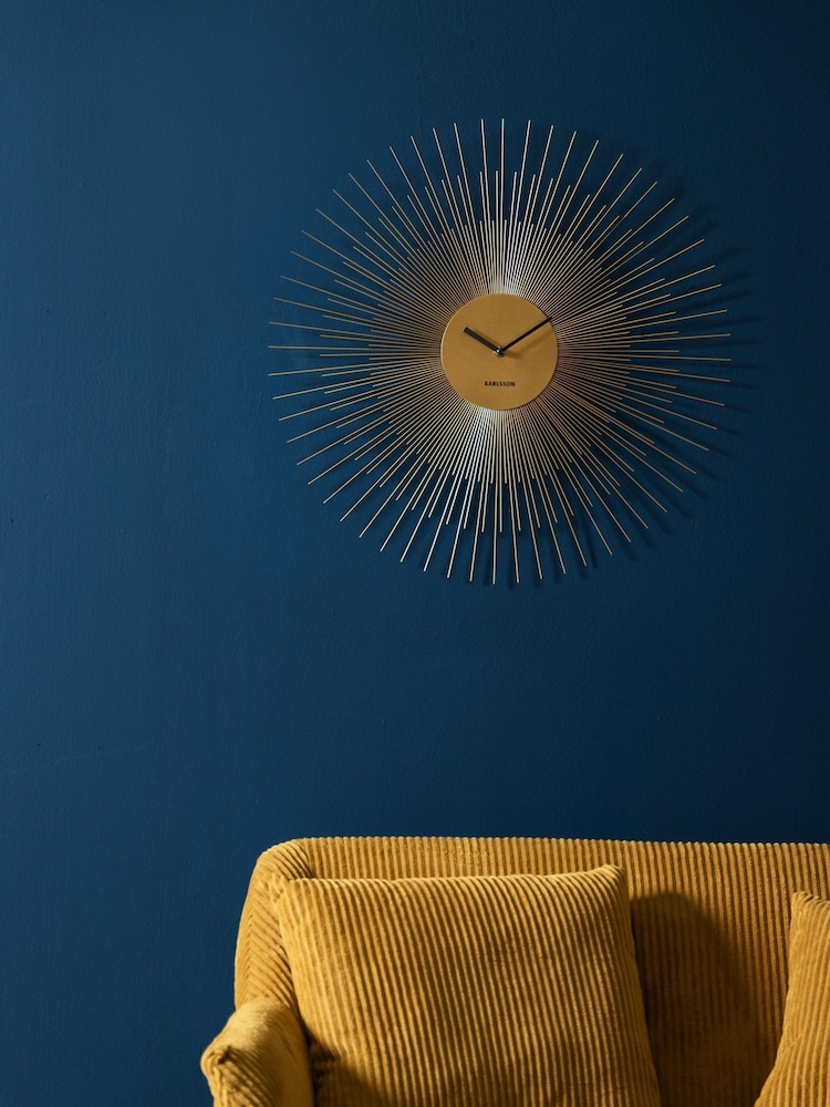 Karlsson Gold Peony Wall Clock - Image 1 of 3 Karlsson Gold Peony Wall Clock - Image 1 of 3