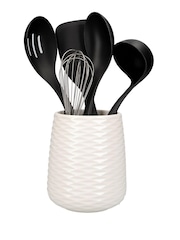 Kitchen Aid Black 5 Piece Utensil Set With Utensil Pot - Image 1 of 2