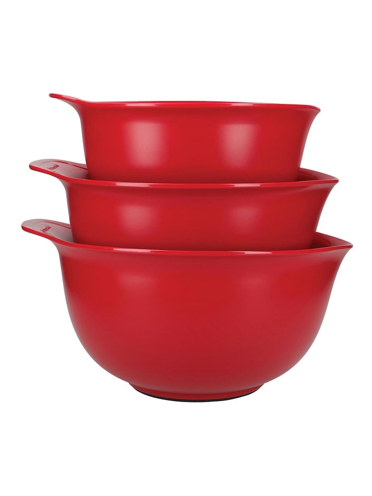 Kitchen Aid Set of 3 Red Mixing Bowls - Image 2 of 2 Kitchen Aid Set of 3 Red Mixing Bowls - Image 2 of 2